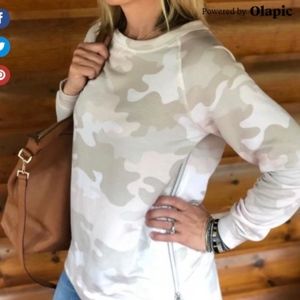 stella and dot camo sweatshirt